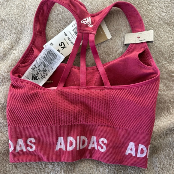 Adidas Raspberry Sports Bra - Picture 2 of 2
